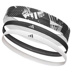 adidas 愛迪達 運動髮帶 ADAC-16161 3件組, 1套, 圖案, 黑色, 白色