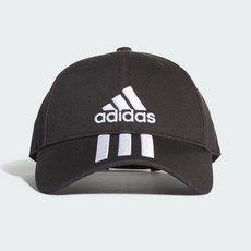adidas 愛迪達 男款六片式經典三線帽 DU0196, 黑色, 白色, 白色, 1個