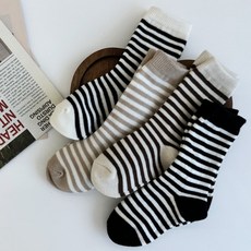 ggomi socks 兒童條紋襪4件組