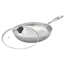 키친아트 인덕션 유니크316 IH 통5중 무연마 후라이팬 + 유리커버 세트, 28cm, 1세트