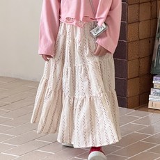 Golden Rabbit 兒童 C 點點線條半身裙