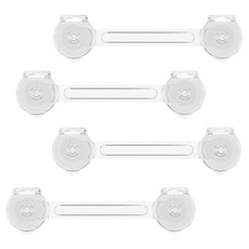 iSFun 居家安全 抽屜門櫃防夾安全鎖 長款, 透明色, 4個