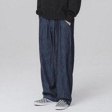 앨빈클로 남녀공용 소프트 벌룬핏 하프 밴딩 데님 팬츠 DLX2928