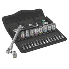 Wera 8100 SA 7 6.35mm 起子頭套筒棘輪手柄組 004017, 1套, 29件組