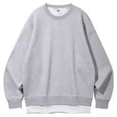 앨빈클로 남녀공용 더블코튼 레이어드 오버핏 맨투맨 MAR884