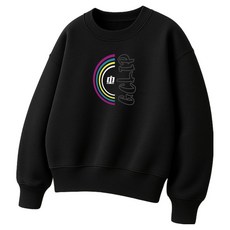 PLAYS 男款保暖刷毛圓領彩虹大學T恤