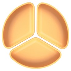 Jam Muk 嬰兒副食品矽膠吸盤餐盤用 B型分隔器 3入, 1個, 黃色