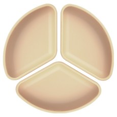 Jam Muk 嬰兒副食品矽膠吸盤餐盤用 B型分隔器 3入, 1個, 米色