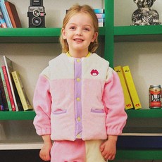 minidou Smile Cat 雙面穿刷毛背心