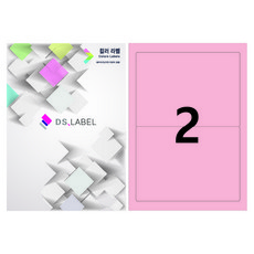 DS Label 彩色標籤 淺粉紅色 雷射噴墨 DP3002 1x2, 2格, 50個