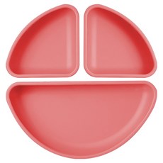 Jam Muk 嬰幼兒副食品矽膠吸盤餐盤用分隔器 A型, 1個, 粉紅色