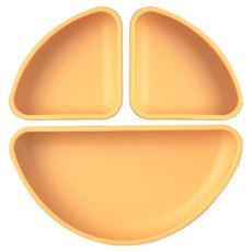 Jam Muk 嬰幼兒副食品矽膠吸盤餐盤用分隔器 A型, 1個, 黃色