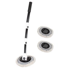 樂居家 伸縮彎桿洗車拖把組 拖把 + 替換布 2個, 1套