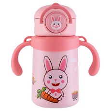 Kyhome 兒童彈蓋學飲保溫杯/316不鏽鋼保溫水壺, 粉色, 1個, 400ml