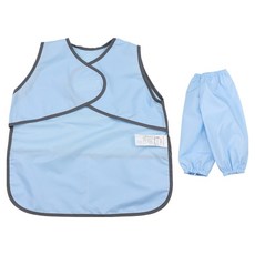 BEBE CHOUETTE 兒童深粉彩防水無袖圍裙 + 袖套組