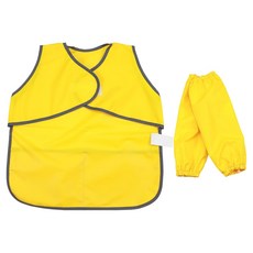 BEBE CHOUETTE 兒童深粉彩防水無袖圍裙 + 袖套組