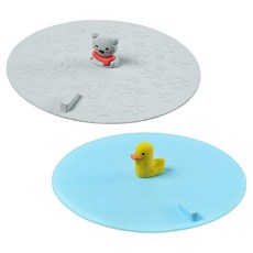 Hanbomnuri 手柄水槽擋水板 浴室排水孔蓋 2入, 灰色, 藍色