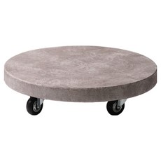 Morningscent 歐風移動石圓形花盆 高級水洗可移動式 客廳輪子底座, 1個, 灰色