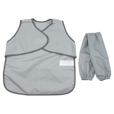 BEBE CHOUETTE 兒童深粉彩防水無袖圍裙 + 袖套組