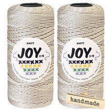 Knitt Joyyarn 適合鉤針編織包包的PP線 100g x 2入 + 手工金屬標籤組, 1套, 22 復古珍珠