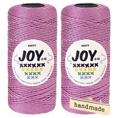 Knitt Joyyarn 適合鉤針編織包包的PP線 100g x 2入 + 手工金屬標籤組, 1套, 49 粉紫丁香