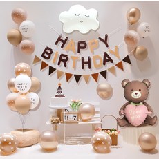 소아르 생일 파티 하트곰 풍선 장식 세트, 1세트