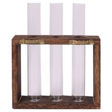 Roy北歐風格壁掛式花盆套組 碳化3孔木框 + 試管, 單一顏色