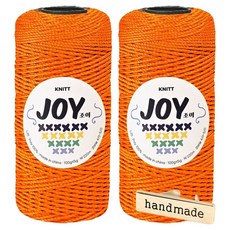 Knitt Joyyarn 適合鉤針編織包包的PP線 100g x 2入 + 手工金屬標籤組, 1套, 10 橘色