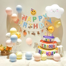 소아르 생일 파티 케이크 풍선 장식 세트, 1세트
