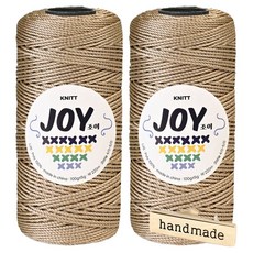니뜨 조이얀 코바늘 가방뜨기 좋은 PP실 100g x 2p + 핸드메이드 금속라벨 세트, 39 애쉬베이지, 1세트