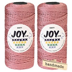 니뜨 조이얀 코바늘 가방뜨기 좋은 PP실 100g x 2p + 핸드메이드 금속라벨 세트, 27 인디핑크, 1세트