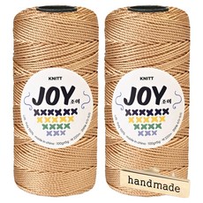 Knitt Joyan 適合鉤織包包的PP線 100g x 2入 + 手工金屬標籤組, 1套, 29 米色