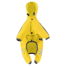 摩達客寵物 都會風狗狗全包連身4腳雨衣, 1個, 黃色