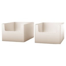 가규 스티치 래더 팬트리 정리함 리빙박스, 아이보리, 2개
