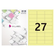DS Label 彩色標籤 淺黃色 雷射噴墨 3 x 9 DY3027, 27格, 50個