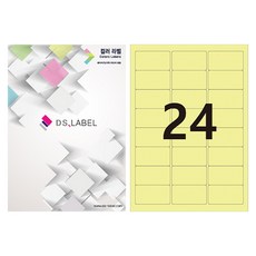 DS Label 彩色標籤 淡黃色 雷射噴墨 3 x 8 DY3024, 24格, 50個