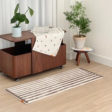 Rugum More Stripe 再生提花廚房地墊, 可可色, 1個