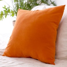 리드홈 바이오워싱 파스텔 쇼파 쿠션커버 솜포함, 오렌지