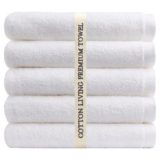 COTTON LIVING 高級飯店毛巾 170g 棉紗, 白色, 5個