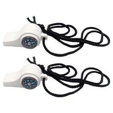 Mashatu露營登山應急用口哨指南針, 2個, 白色