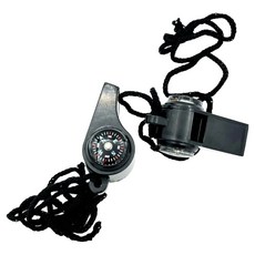 MASHATWO 露營 登山 緊急用 哨子 指南針, 2個, 黑色