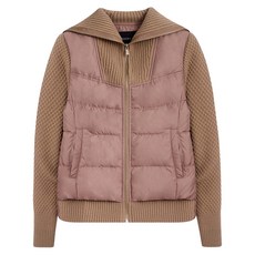 JOINUS 女款針織拼接拉鍊羽絨外套