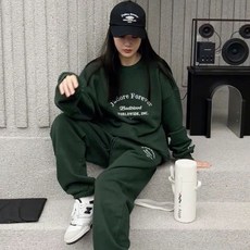 PEONIST 運動風長袖上衣 + 束口褲休閒套裝