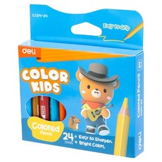 deLi 得力 COLOR KIDS 大三角色鉛筆 EC134-24 短桿, 1套, 24個