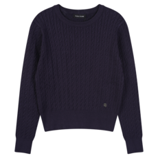 PLASTIC ISLAND 女款基本麻花套頭針織衫 PR4KL569