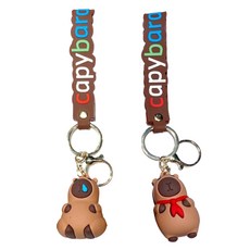 OLIVEPARTY 水豚包包裝飾鑰匙圈 小 2入, E, F