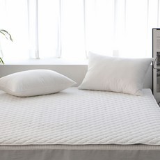 basictone 韓國製經典高密度80支純棉加大尺寸鬆緊帶固定式保潔墊, 純白色