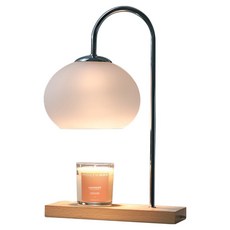 IMOGEN WAX 圓玻璃融蠟燈蠟燭組 燈罩 + 燈座 + 鹵素燈泡 + 蠟燭, 原木色