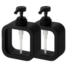 대한 몰 욕실 주방 세제통 디스펜서 다용도 리필통 500ml, 블랙, 2개