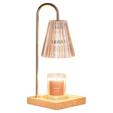 IMOGEN WAX 三角玻璃融蠟燈蠟燭組 燈罩 + 燈座 + 鹵素燈泡 + 蠟燭, 原木色